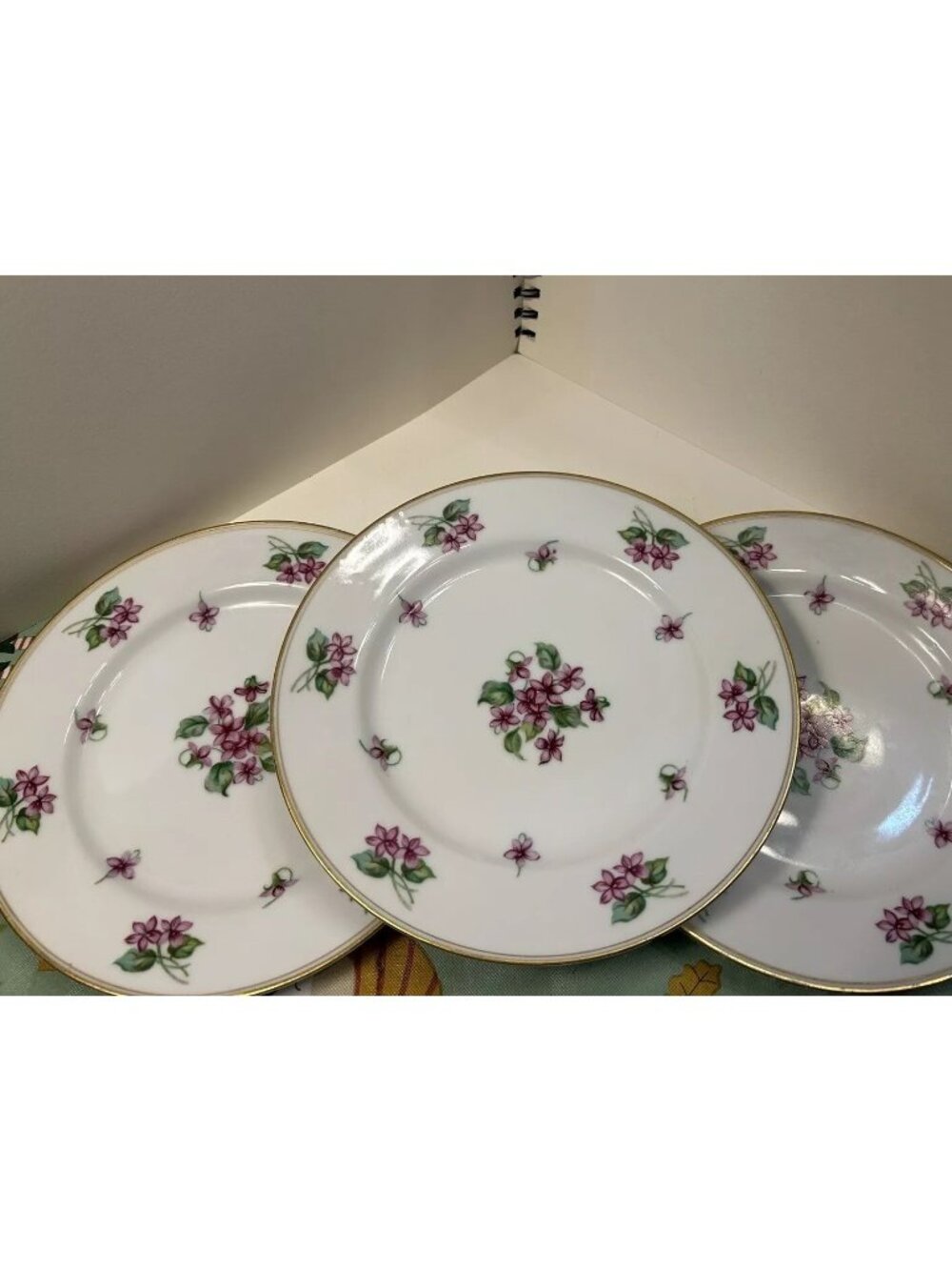 Vintage Albion China Salad Plates 3painted Violets